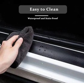 تصویر برچسب چرمی ۴عددی پارکابی خودروی سیترون برند AKBIK AKBIK 4PCS Car Door Sill Protector, for Citroen C4/C4 Grand Picasso/C4 Picasso/C4 Cactus/C4 Berline Door Sill Scuff Plate Cover Welcome Pedal Protector Cover Car Accessories