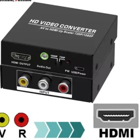 تصویر مبدل AV به HDMI با خروجی صدا مجزا لیمستون LimSton AV to HDMI Converter Metal Housing With Audio Extractor