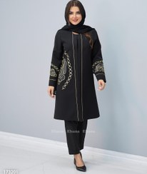 تصویر مانتو مدل شکورا ال-سان کد ۱۷۳۲ - مشکی / سایز Coat