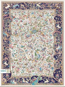 تصویر فرش ابریشم دستباف گونه دربار کد 125014 - ( 