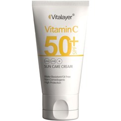 تصویر کرم ضد آفتاب ویتامین C ویتالیر بژ طبیعی spf50 حجم 40 میلی لیتر 