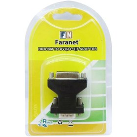 تصویر تبدیل DVI-I ماده به VGA HDB15 نر فرانت (Faranet DVI(24+5)F to HDB15M Adapter (short-type