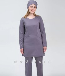 تصویر روپوش زنانه طوسی مدیفرم مدل Domina 