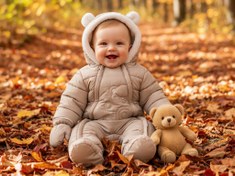 تصویر کاپشن نوزادی دانالو طرح تدی سایز ۶ تا ۹ ماه 