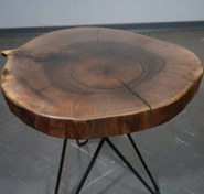 تصویر میز عسلی چوب و رزین آبی (قابل سفارش در تمامی رنگ ها) 