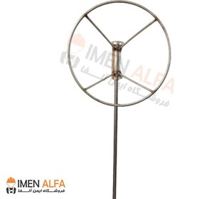 تصویر پایه بادنما صنعتی استیل قطر 40 با درپوش بلبرینگ Windsock stainless steel