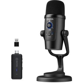 تصویر میکروفون استودیویی بی سیم/با سیم بویا مدل BY-PM500W BOYA BY-PM500W WIRED-WIRELESS DUAL-FUNCTION MICROPHONE