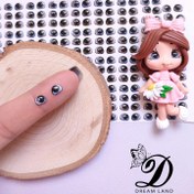 تصویر چشم رزینی عروسک طرح بابونه 6 میل 50 جفت 