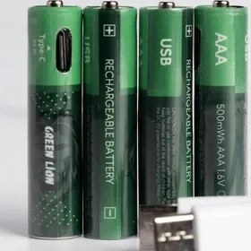 تصویر باتری چهارتایی نیم قلمی Green Lion Alkaline LR6 GNAKBAAA 1.5V AAA Green Lion Alkaline LR6 GNAKBAAA 1.5V AAA Battery 4 Of Pack