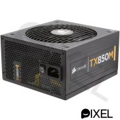 تصویر پاور کامپیوتر کورسیر ظرفیت 850 وات مدل CORSAIR TX850M نیمه ماژولار استاندارد 80 پلاس برنز استوک 