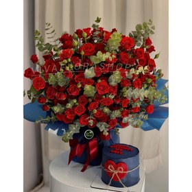 تصویر باکس گل و کیک لحظه ی شیرین 