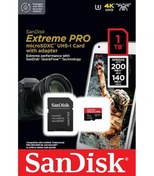 تصویر کارت حافظه MicroSDXC سن دیسک مدل Extreme Pro 4k استاندارد UHS-I U3- A2سرعت 200MBps ظرفیت 1 ترابایت 