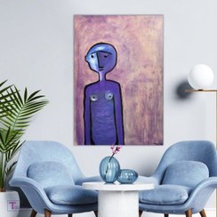 تصویر تابلو نقاشی انتزاعی – بشر در دنیایی عجیب 