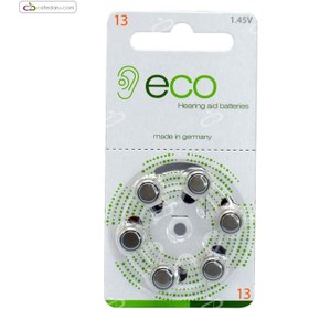 تصویر باطری سمعک شماره 13 اکو بسته 6 عددی ا Eco Hearing Aid Batteriees No13 6Pcs Eco Hearing Aid Batteriees No13 6Pcs