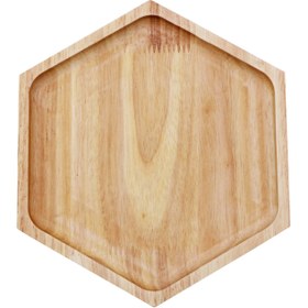 تصویر ظرف سرو چوبی PLT-RW طرح 6 ضلعی (2سایز) 