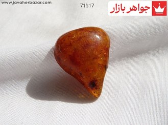 تصویر نگین کهربا بولونی لهستان قلبی کد 71317 