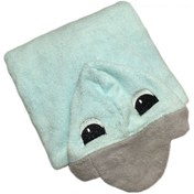 تصویر حوله پالتویی کودک سلین طرح اردک فیروزه ای-طوسی سایز 6-7 