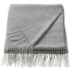 تصویر روکش مبل خاکستری پتو تلویزیونی ، پوشش صندلی Meridyendukkan Tassel Cover Grey Color 120x160 سانتی متر IKEA 