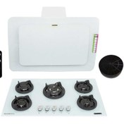 تصویر ست هود و گاز پرنیان مدل Tidumax سفید 