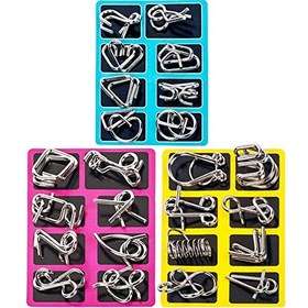 تصویر Bestmaple 24Pcs Brain Puzzles Intelligence Buckle Lock اسباب بازی بازی فکری پازل فلزی برای کودکان بزرگسال - ارسال 15 الی 20 روز کاری 