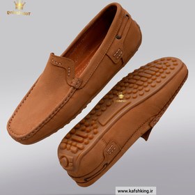 تصویر کالج مردانه مدل چرم طبیعی کد 00015t.k رنگ عسلی - 4 mens leather kalej honey color