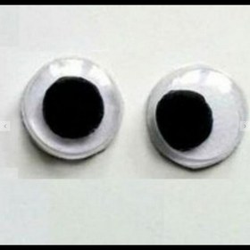 تصویر چشم عروسک متحرک گرد ساده سایز 12 میلی (بسته 500 عددی) 