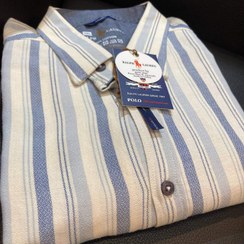 تصویر پیراهن آستین بلند لینن طرح راه راه سایز XL و XXXL و XXL و L و رنگ سبز تیره و نسکافه ای و مغز پسته ای 