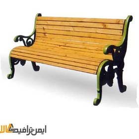 تصویر نیمکت چوبی پایه چدنی 