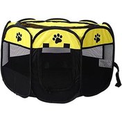 تصویر خانه بازی تاشو سگ و گربه | پارک حیوانات هشت ضلعی بینگو ضد خش و قابل تنفس 