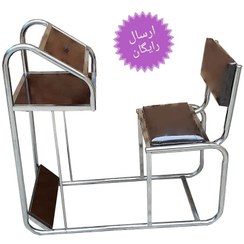 تصویر صندلی نماز حرمی قهوه ای کد 10(پایه استیل) 