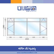 تصویر پنجره دوجداره تک حالته با شیشه برنز 