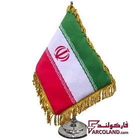 تصویر پرچم رومیزی ایران پایه فلزی کد IR01 