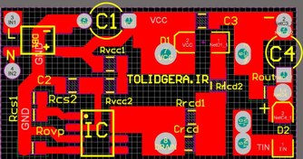 تصویر فایل pcb آلتیوم درایور ال ای دی 4-7 وات 