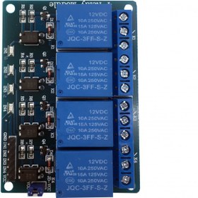 تصویر ماژول رله ۴ کانال ۱۲ ولت با خروجی ۱۰ آمپر 