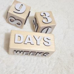 تصویر گاهشمار چوبی سه تکه چوب روس با حروف چوبی 