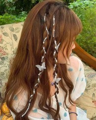 تصویر ریسه مو مرواریدکریستالی پروانه 