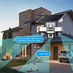 تصویر دوربین امنیتی خورشیدی سه لنز متحرک ۱۰X زوم 