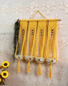 تصویر اویز گلدون مکرومه 