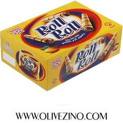 تصویر ویفر رول با مغزی کرم کاکائو نادری – 40 گرم بسته 12 عددی 