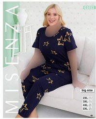 تصویر تیشرت و شلوار سایز بزرگ زنانه کد ۰۳۵۵۳ 