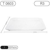 تصویر سینی مستطیل کوشا R3 شفاف چند بار مصرف Disposable tray