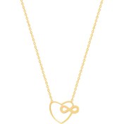 تصویر گردنبند زنجیر طرح قلب و بی نهایت 