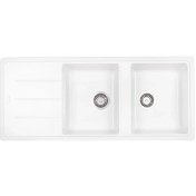 تصویر سینک گرانیتی هوم ال هاوس مدل 03 توکار مواد ترکیه ای طرح شاین دار - لگن چپ / سفید شنی 