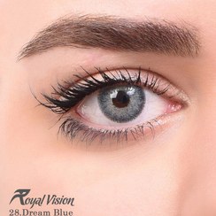 تصویر لنز رنگی رویال ویژن شماره ۲۸ مدل Dream Blue دور دار 