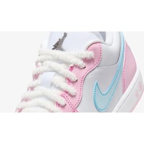 تصویر کتونی نایک جردن وان لو پنجه صورتی Nike Jordan 1 Low SE Paw Print Pink Foam