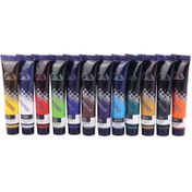 تصویر رنگ اکریلیک 12 رنگ پارس Pars Acrylic Paint 12 Colors