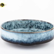 تصویر کاسه گردلبه دار بزرگ سرامیک کوره ای کد146(یک عددی) 