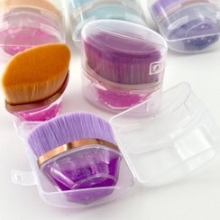 تصویر براش کرم پودر جادویی چند ضلعی آکواریومی شاین دار - بنفش foundation brush aquarium