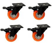 تصویر چرخ کفی‌دار ترمز دار مدل CHKT04 مجموعه ۴ عددی 