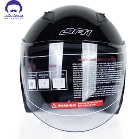 تصویر کلاه کاسکت بدون فک دی ای وان مدل ۴۰۲ رنگ مشکی براق 